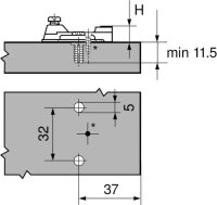 194E6130.ED MODUL Montageplatte, kreuz, 3 mm, Stahl, EXPANDO, HV: Langloch