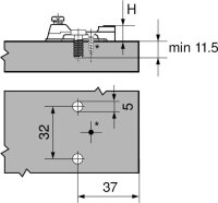193L8100 MODUL Montageplatte, kreuz, 0 mm, Stahl, vormontierte Systemschrauben, HV: Langloch