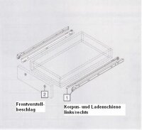 230M6500 Rollschubführung Teilauszug, 25 kg, NL=650 mm