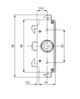 102303 Rollladenschloss mit Doppelhaken, horizontal