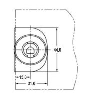 101036 Glastürschloss rechts, vernickelt poliert