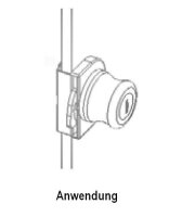 101036 Glastürschloss rechts, vernickelt poliert