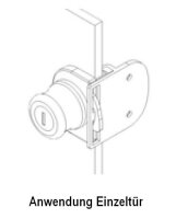 1271.200 Glastürschloss links vernickelt poliert
