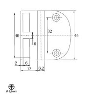 101183 Anschlag für einliegende Glastüren mit...