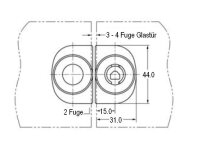 100511 Gegenstück zu Glastürschloss rechts, für Doppeltüren, vernickelt poliert