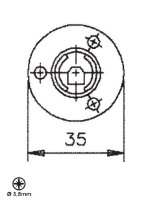 102723 Einlass-Klappenschlossgehäuse für Distanz 3mm oder 6.5mm mit Schließblech