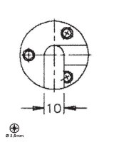 102723 Einlass-Klappenschlossgehäuse für Distanz 3mm oder 6.5mm mit Schließblech