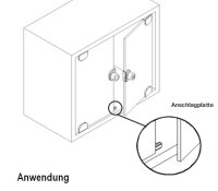 101743 Anschlagplatte für Glastüren mit schwarzem Gummipuffer