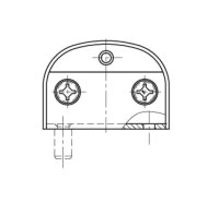 101512 Glastürscharnier ohne Zuhaltung, links oben/rechts unten