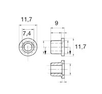 101512 Glastürscharnier ohne Zuhaltung, links oben/rechts unten