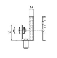 101512 Glastürscharnier ohne Zuhaltung, links oben/rechts unten