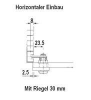 101386 Glastür-Hebelschloss-Gehäuse, rechts, mit Schließblech