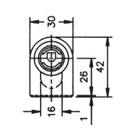 101386 Glastür-Hebelschloss-Gehäuse, rechts, mit Schließblech