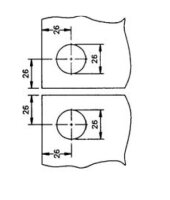 101281 Gegenstück zum Glastür-Hebelschloss, für Doppeltüren