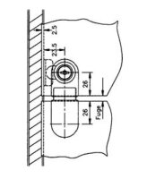 101281 Gegenstück zum Glastür-Hebelschloss, für Doppeltüren