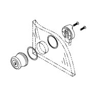 100987 Glastürschloss-Gehäuse mit Stift 9 mm, vernickelt/Edelstahl Finish