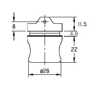 101918 Glastürschloss-Gehäuse mit Stift 18 mm, vernickelt/Edelstahl Finish