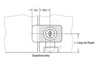 101645 Anschlagplatte für Hebelschloss, 53x30 mm, vernickelt