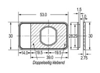 101645 Anschlagplatte für Hebelschloss, 53x30 mm,...