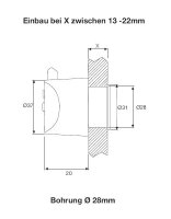 3766 MOBY Druckknopf Chrom poliert/Edelstahl Finish inkl...