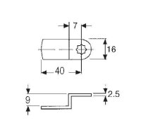 100539 Riegel gekröpft für Hebelschlösser, 40mm, verzinkt