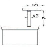Barkonsole Höhe 200mm gerade Chrom poliert