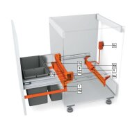 SERVO-DRIVE uno für hängende Mülllösungen, KB 450mm, mit Kabel, Aluminium, zum Ablängen, KB 450-900mm
