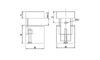 527- Set Bodenhalter 40x55mm eckig Chrom poliert