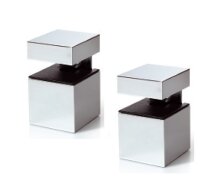 527- Set Bodenhalter 40x55mm eckig Chrom poliert