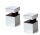 527- Set Bodenhalter 40x55mm eckig Chrom poliert