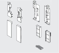 LEGRABOX pure Fronthalter, Höhe C, für Innenschubkasten mit Einschubelement, li/re seidenweiß/oriongrau/polarsilber/carbonschwarz/Inox