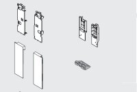 LEGRABOX pure Fronthalter, Höhe C, für Innenschubkasten mit Reling, li/re seidenweiß/oriongrau/polarsilber/terraschwarz/Inox