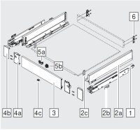 ZV7.1043C01 LEGRABOX Vorderstück ohne Nut für...