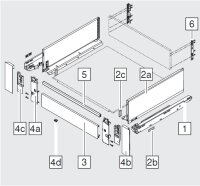 ZR7.1080U LEGRABOX Querreling, für Innenauszug, bis...