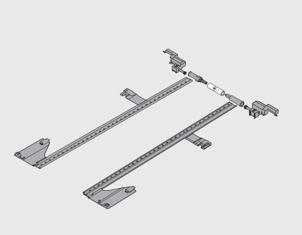 ZS7M650LU LEGRABOX Seitenstabilisierung, NL= 450-650 mm, KB=1400 mm, Vollauszug, zum Ablängen