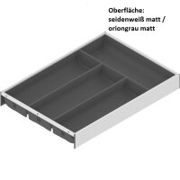 AMBIA-LINE Besteckeinsatz, für LEGRABOX / MERIVOBOX, Kunststoff / Stahl, 4 Besteckfächer, NL=450 mm, Breite=300 mm