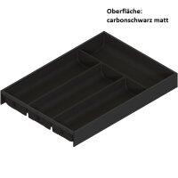 AMBIA-LINE Besteckeinsatz, für LEGRABOX / MERIVOBOX, Kunststoff / Stahl, 4 Besteckfächer, NL=450 mm, Breite=300 mm