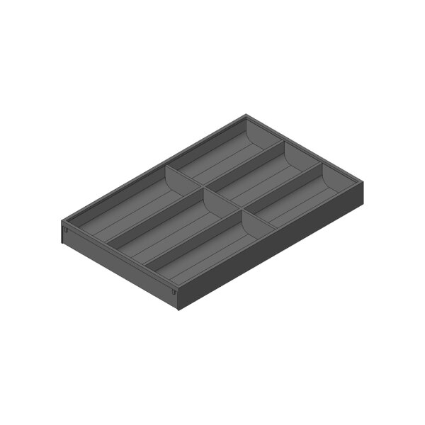 ZC7S500BS3 AMBIA-LINE Besteckeinsatz, für LEGRABOX / MERIVOBOX, Kunststoff / Stahl, 6 Besteckfächer, NL=500 mm, Breite=300 mm