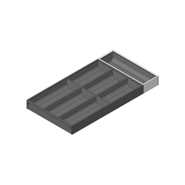 ZC7S600BS3 AMBIA-LINE Besteckeinsatz, für LEGRABOX / MERIVOBOX, Kunststoff / Stahl, 7 Besteckfächer, NL=600 mm, Breite=300 mm