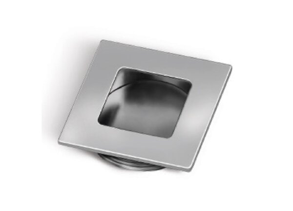 B226 Einlassgriff Muschelgriff eckig 40/22 mm, Chrom poliert/Chrom matt/Aluminium