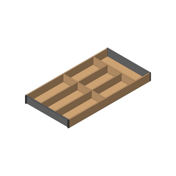 ZC7S600BH3 AMBIA-LINE Besteckeinsatz, für LEGRABOX/MERIVOBOX, Holzdesign, 7 Besteckfächer, NL=600 mm, Breite=300 mm