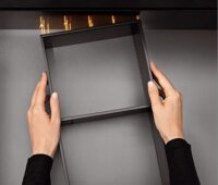 ZC7A0P0C AMBIA-LINE Holzrückwandadapter für LEGRABOX/MERIVOBOX Frontauzug, Stahl, Höhe C, ab NL=400 mm, Rahmenbreite 218 mm