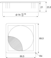 Kabeldurchlass Exit Q Chrom poliert 80mm