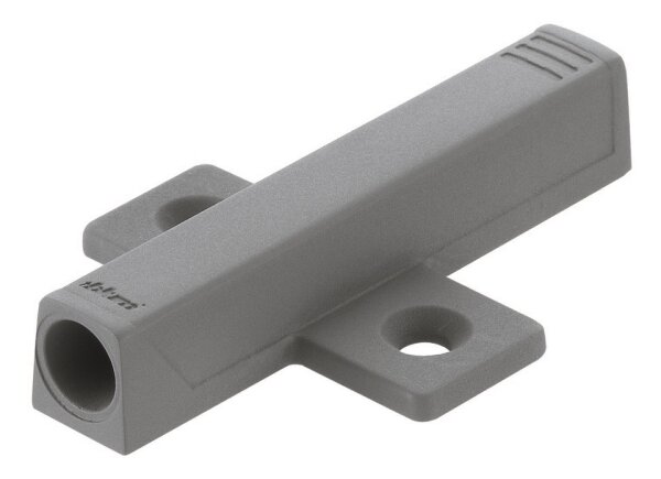 TIP-ON für Türen, Adapterplatte Langversion kreuzform, zum Schrauben (37/32mm) platingrau