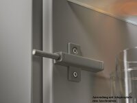 956A1501 TIP-ON für Türen, Adapterplatte Langversion kreuzform, zum Schrauben (37/32mm) platingrau