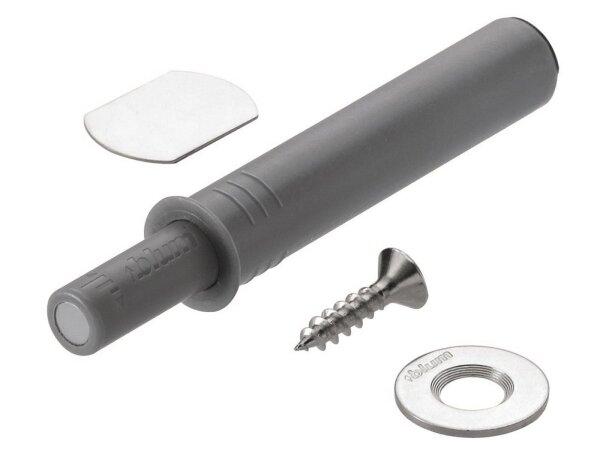 956.1004 TIP-ON für Türen Kurzversion, bis Höhe 130cm, inkl. Haftplatten, Ausstoßweg 17mm,  platingrau