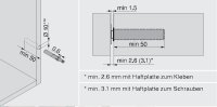 956.1004 TIP-ON für Türen Kurzversion, bis Höhe 130cm, inkl. Haftplatten, Ausstoßweg 17mm,  seidenweiß