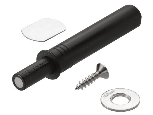 956.1004 TIP-ON für Türen Kurzversion, bis Höhe 130cm, inkl. Haftplatten, Ausstoßweg 17mm,  carbonschwarz