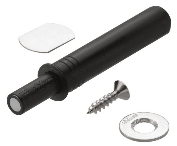 TIP-ON für Türen Kurzversion, bis Höhe 130cm, inkl. Haftplatten, Ausstoßweg 17mm,  carbonschwarz