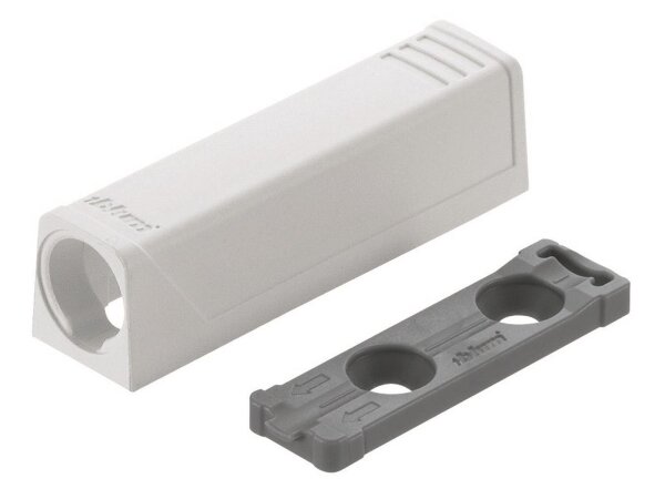 956.1201 TIP-ON für Türen, Adapterplatte Kurzversion gerade, zum Schrauben (20/17mm) seidenweiß